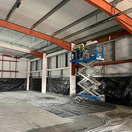 warehouse spraying before