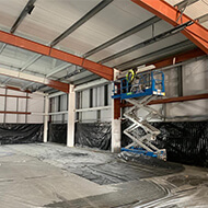 warehouse spraying before