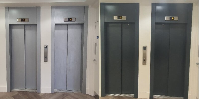 Lifts Before And After Spraying
