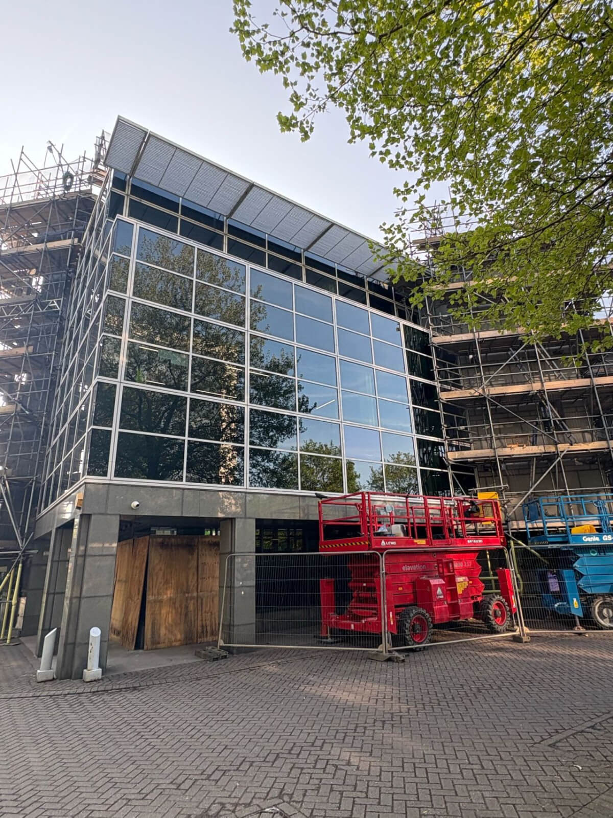 Curtain walling before