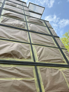 Curtain walling wrapped