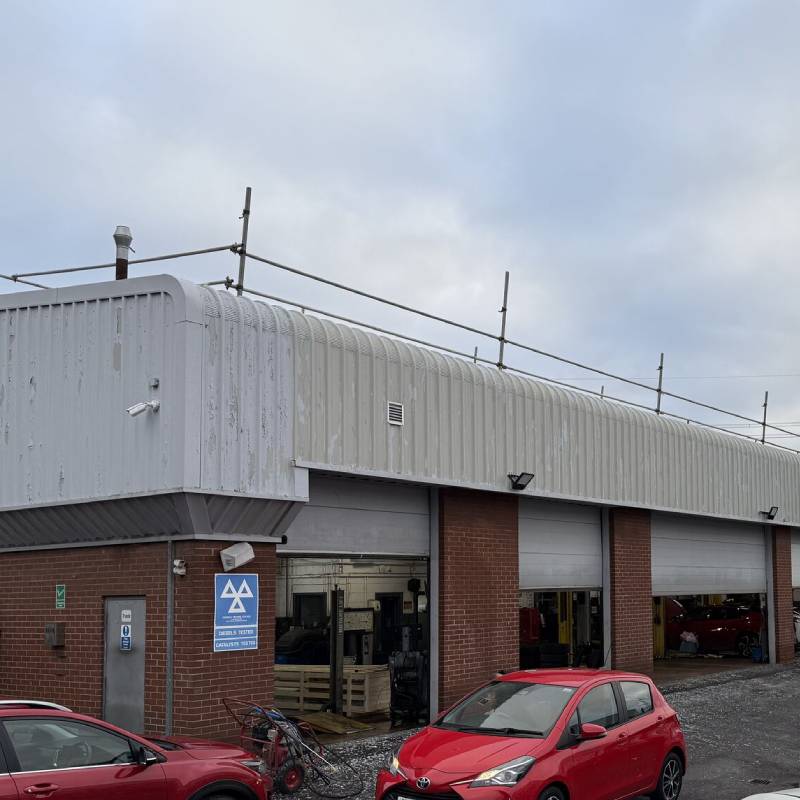 Damaged cladding before cladding spraying