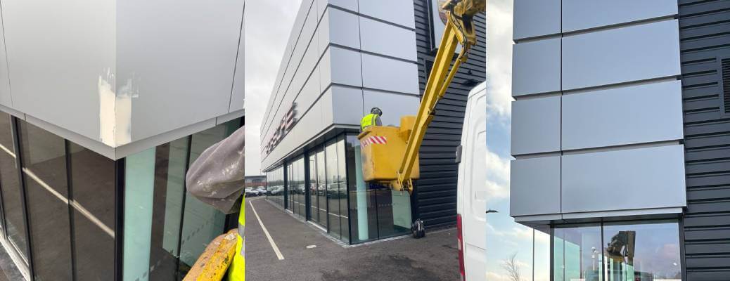 Cladding Repairs – Porsche Dealership, Nottingham